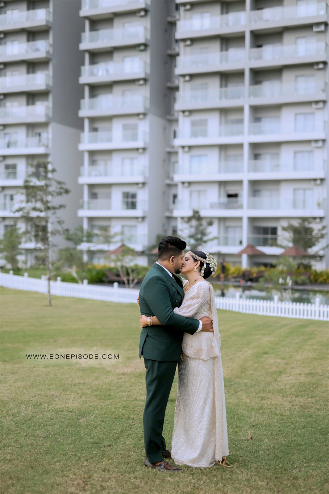 Bhawana and Prabash together during their wedding portrait session
